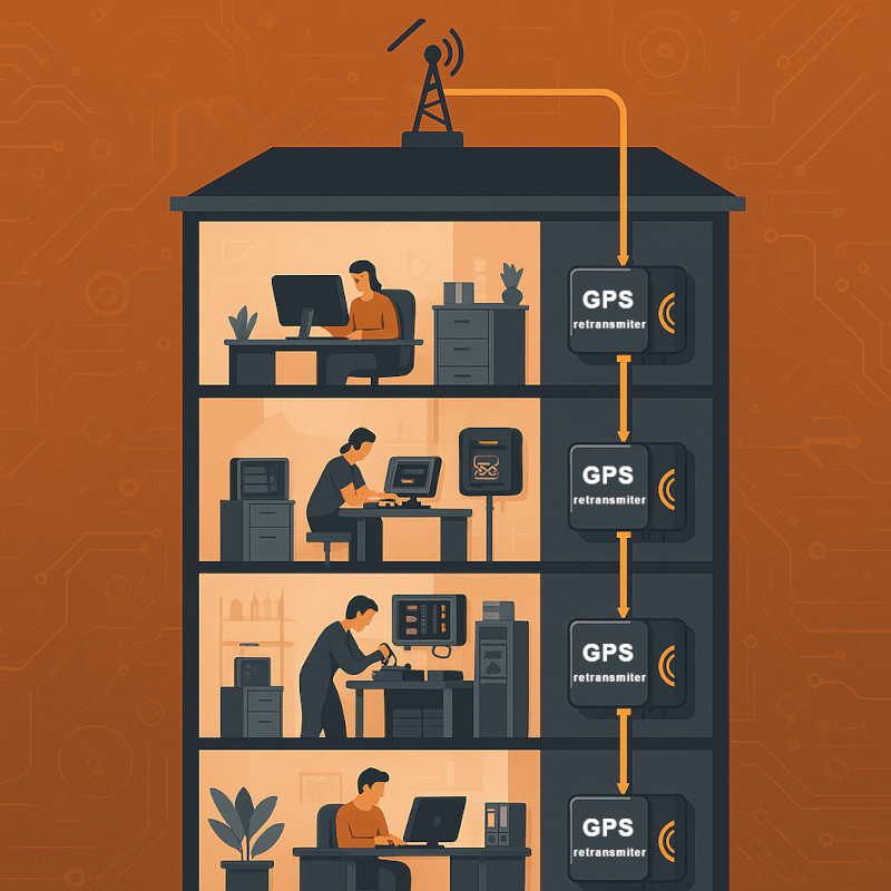 Retransmisja GPS w biurowcach